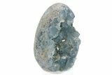 Crystal Filled Celestine (Celestite) Egg Geode - Madagascar #246054-1